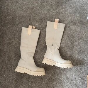Stylish Cream Heeled Boots for Women
